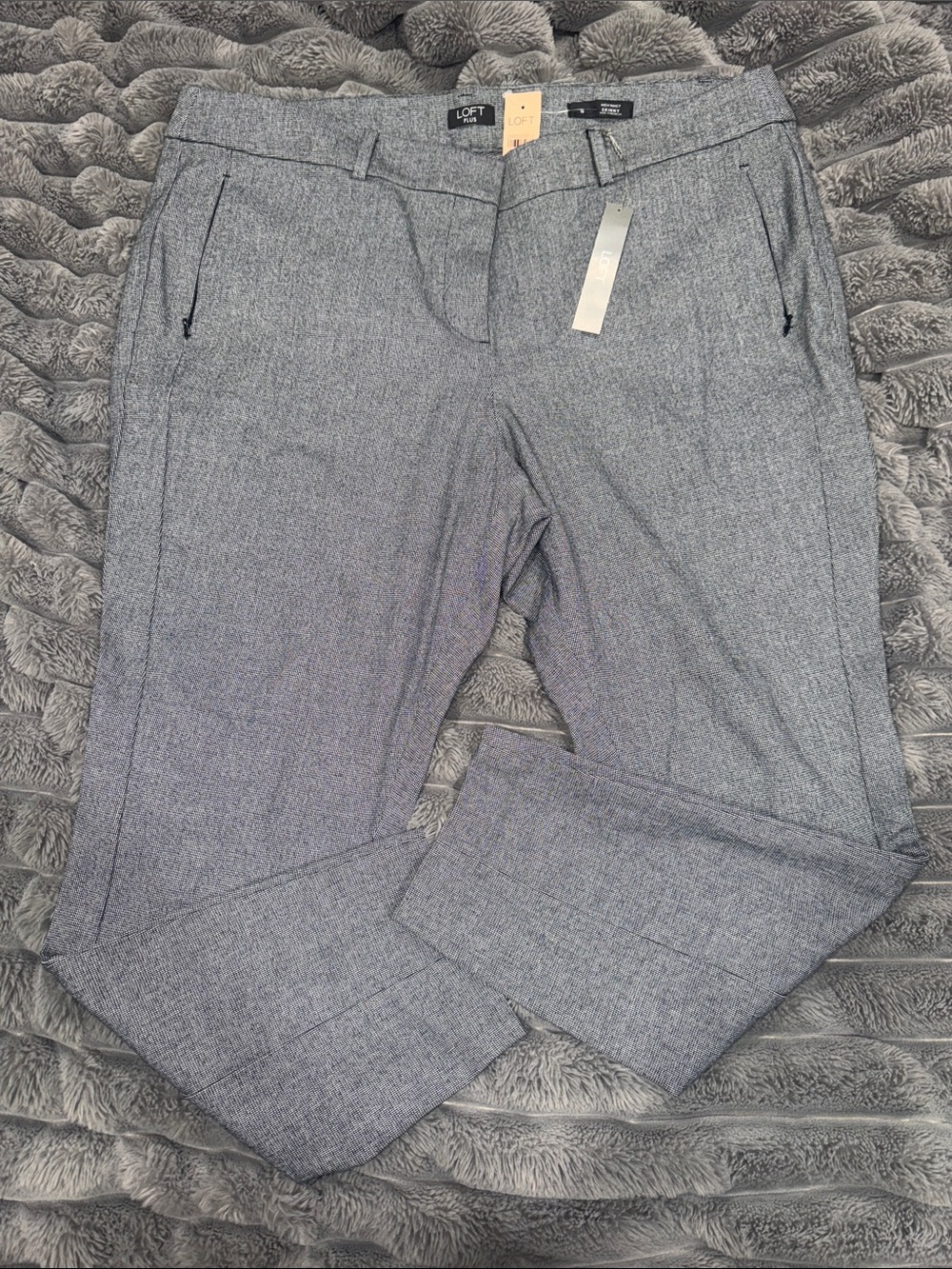LOFT Heathered Grey Slim Dress Pants